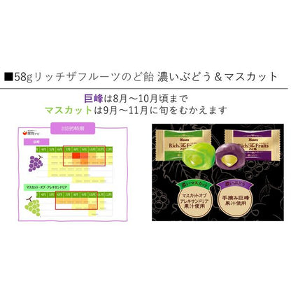 Kanro Rich The Fruits Assorted Grape Candy 58g