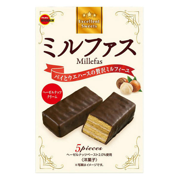 Bourbon Excellent Sweets Millefas Hazelnut Mille-feuille 5pcs
