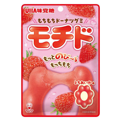 UHA Mochido Tochi-aika Strawberry Mochi Donut Gummy 40g