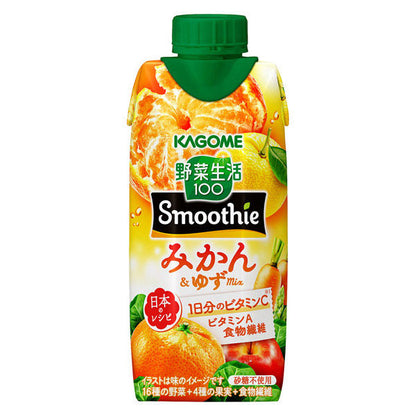 Kagome Vegetable Life 100 Smoothie Mikan & Yuzu Mix Fruit Juice Drink 330ml