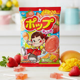 Fujiya Pop Candy Strawberry & Mango Lollipops 20 Pops 114g