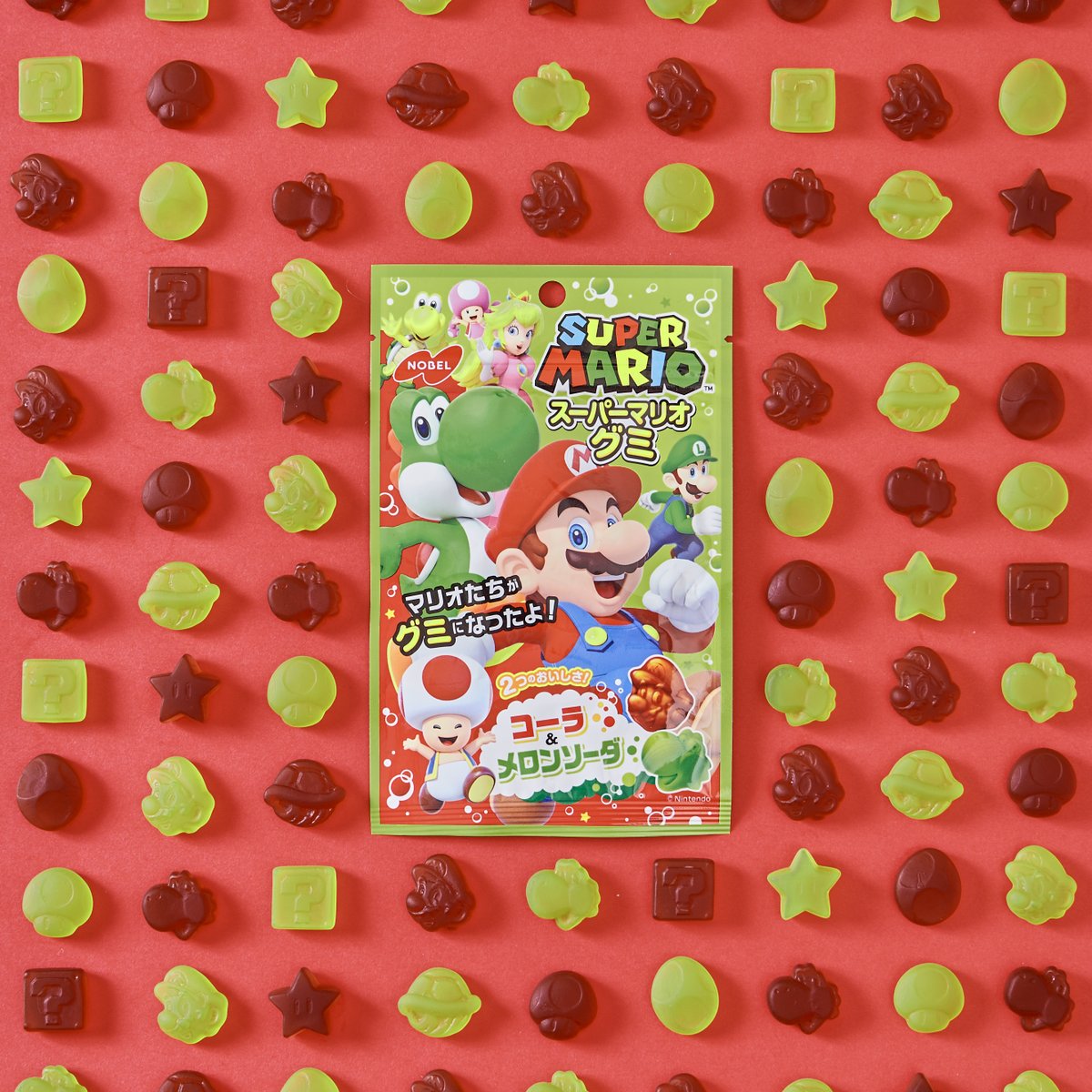 Nobel Super Mario Cola & Melon Soda Assorted Gummy Candy 50g