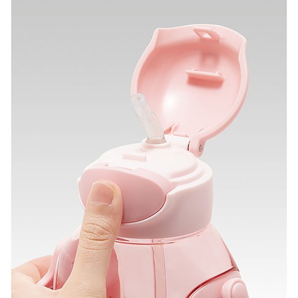 Skater Hello Kitty One-Push Straw Water Bottle 530ml with Shoulder Strap – Kids Drink Bottle (Sanrio, Japan)