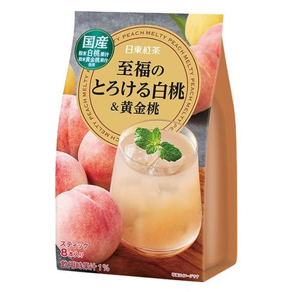 Nitto Kocha Shifuku Melty White Peach & Golden Peach Instant Drink 8 stick