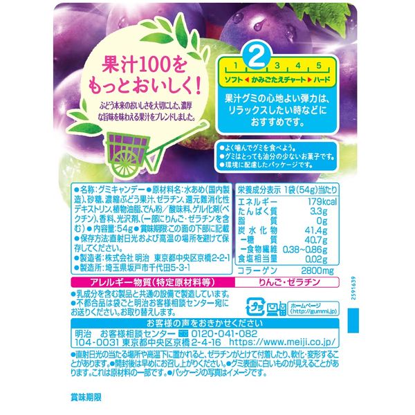 Meiji Juice Gummy Grape 54g