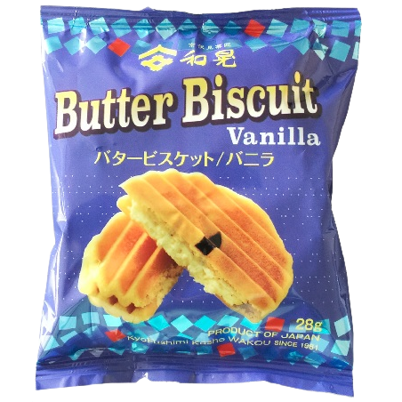 Wako Butter Biscuit Vanilla Cream Sanded Biscuit 28g