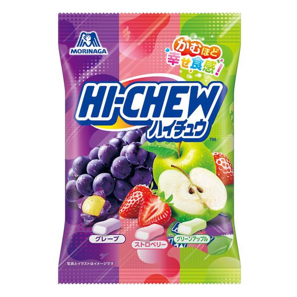 Morinaga Hi-Chew Fruit Assortment Chewy Candy (Grape, Strawberry & Green Apple) 85g