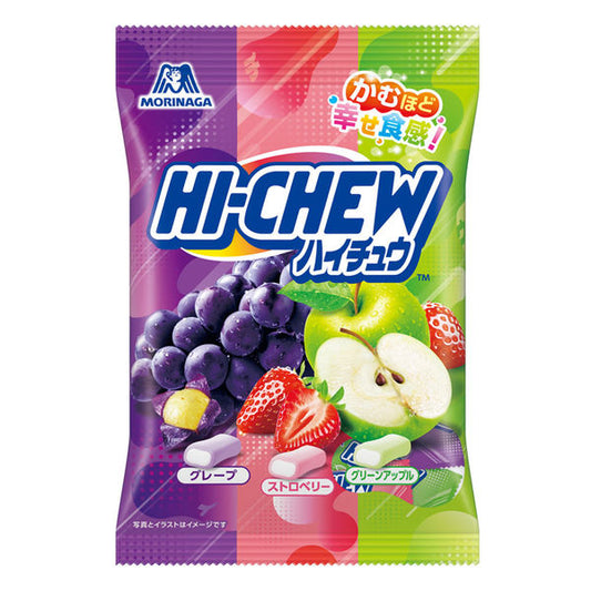 Morinaga Hi-Chew Fruit Assortment Chewy Candy (Grape, Strawberry & Green Apple) 85g