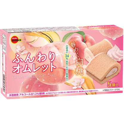 Bourbon Funwari Omelet Soft Cake White Peach 95g