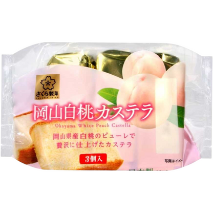 Sakura Seika Okayama White Peach Castella Cake 3pcs