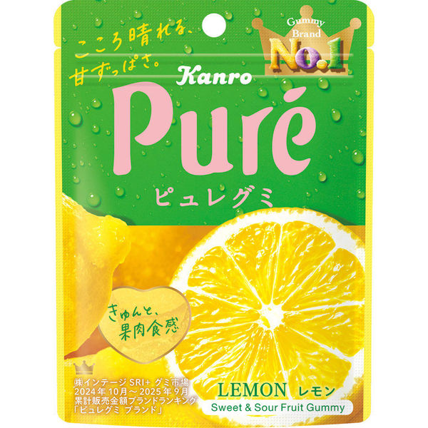Kanro Pure Heart Shaped Gummy Lemon Flavor 56g
