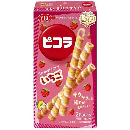 YBC Picola Strawberry Cream Crispy Cookie Sticks 49g