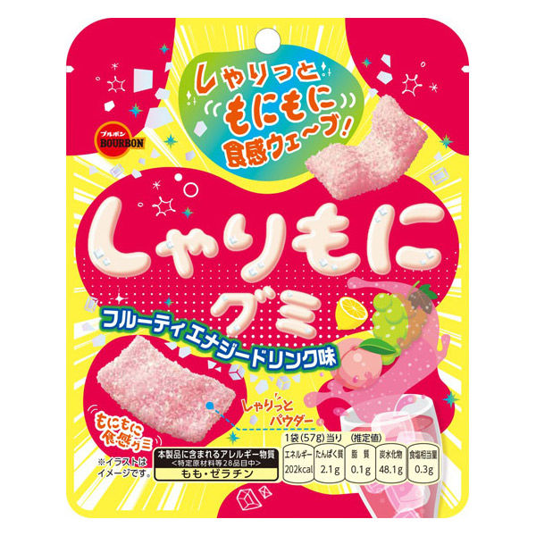 Bourbon Sha-ri Mo-ni Gummy Candy Fruity Soda Flavor 57g