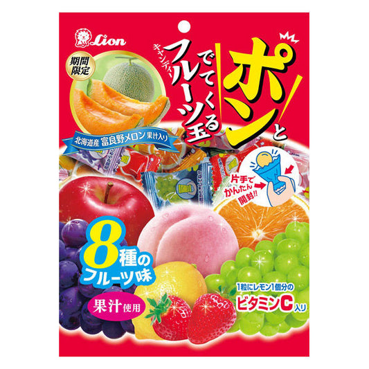 Lion Fruit Ball Assorted Fruit Juice Candy 111g