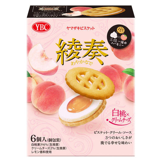 YBC Ayakanade White Peach & Cream Cheese Biscuit Sandwich 81.6g
