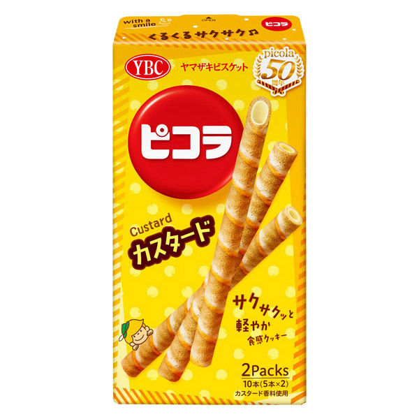 YBC Picola Rich Custard Cream Crispy Cookie Sticks 49g