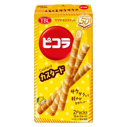 YBC Picola Rich Custard Cream Crispy Cookie Sticks 49g