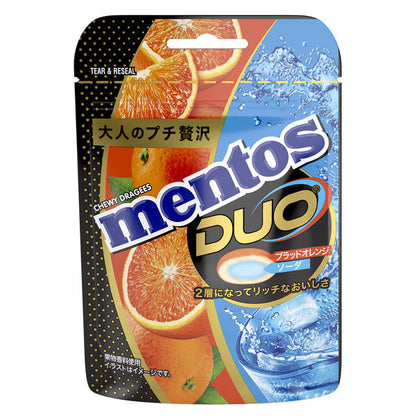 Mentos Duo Blood Orange And Soda Chewy Dragees 45g