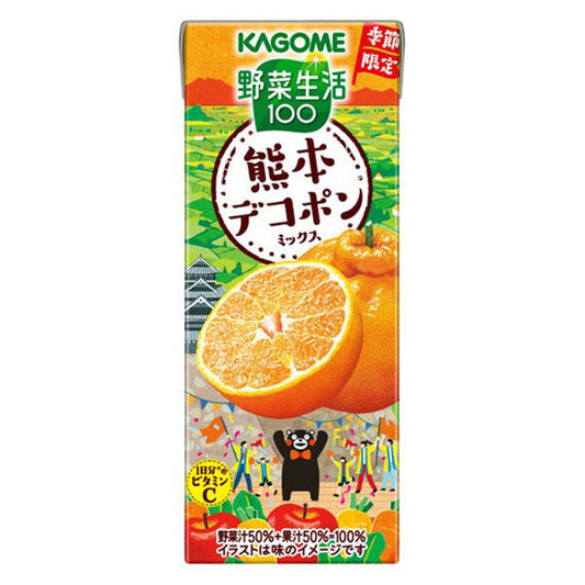 Kagome Vegetable Life 100 Kumamoto Dekopon Mixed Fruit And Vegetable Juice 195ml