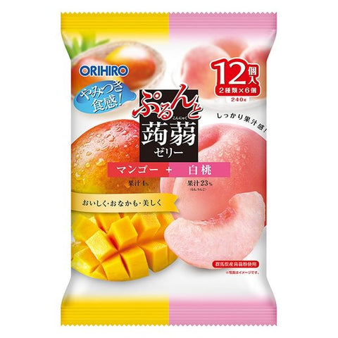 Orihiro Purunto Konjac Jelly Mango And Peach 12pcs
