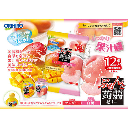 Orihiro Purunto Konjac Jelly Mango And Peach 12pcs