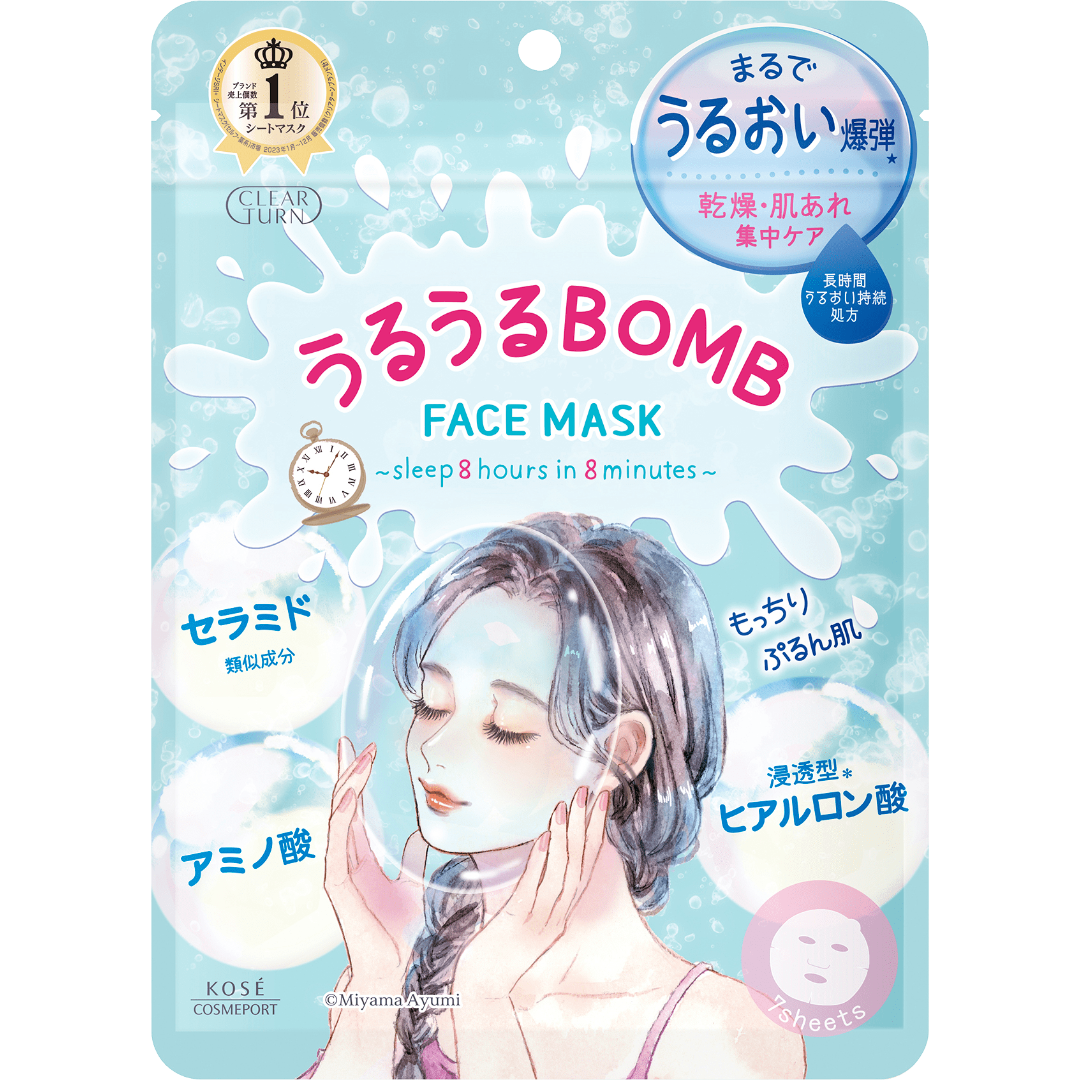 Kose Clear Turn Uru Uru BOMB Moisturizing Face Mask 7 Sheets