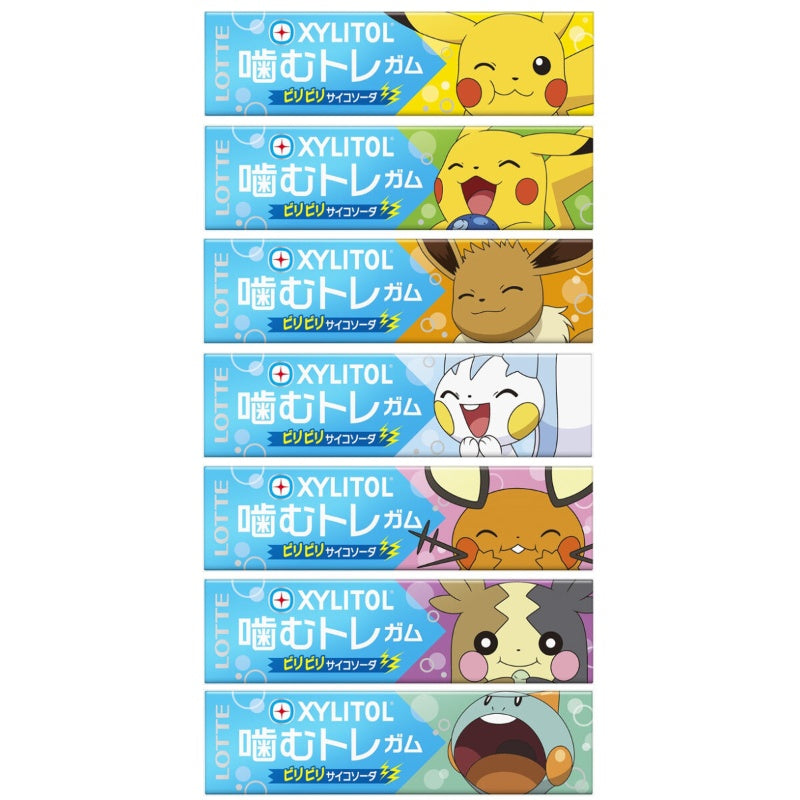 Lotte Xylitol Pokemon Kamutore Chewing Gum Soda Flavor 9pcs*15