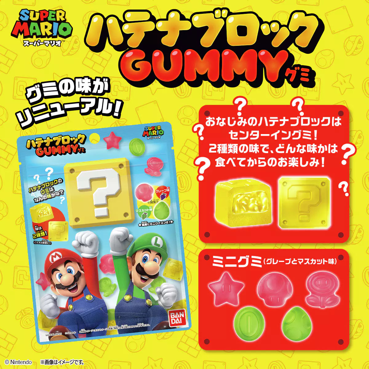 Bandai Super Mario Hatena Block Mystery Flavor Gummy 41g