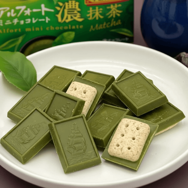 Bourbon Alfort Mini Chocolate Rich Uji Matcha Biscuits 60g