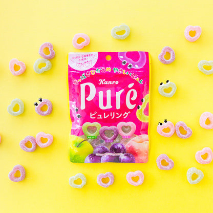 Kanro Pure Ring Assorted Fruit Gummy Candy 63g
