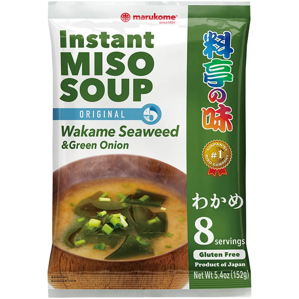 Marukome Ryotei no Aji Instant Miso Soup Wakame Seaweed 8 Servings – Restaurant-Style Japanese Miso Soup