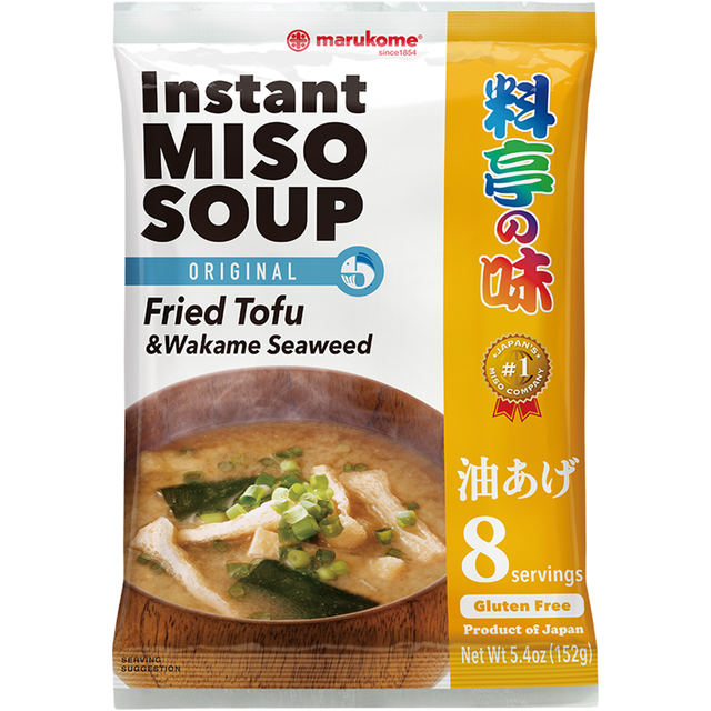 Marukome Ryotei no Aji Instant Miso Soup Fried Tofu 8 Servings – Restaurant-Style Japanese Miso Soup