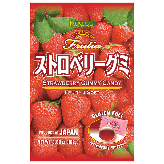 Kasugai Frutia Strawberry Gummy Candy 102g
