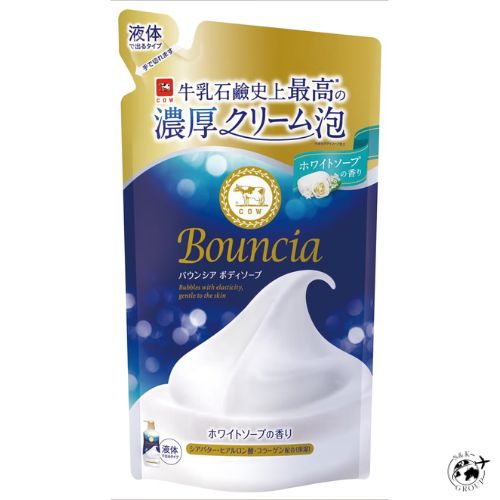 Cow Brand Bouncia Body Soap White Soap Refill 360ml