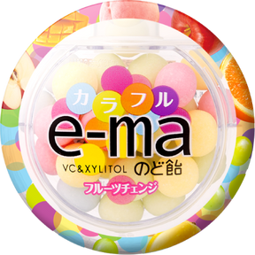UHA E-MA Colorful Mixed Fruit Throat Candy Container 33g