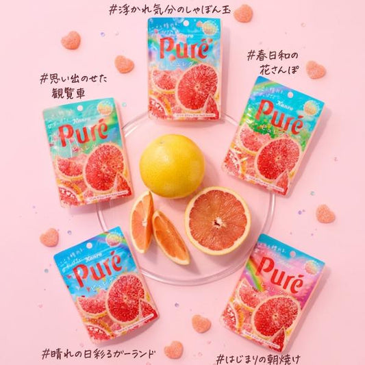 Kanro Pure Spring Sky Pink Grapefruit Soda Gummy 52g